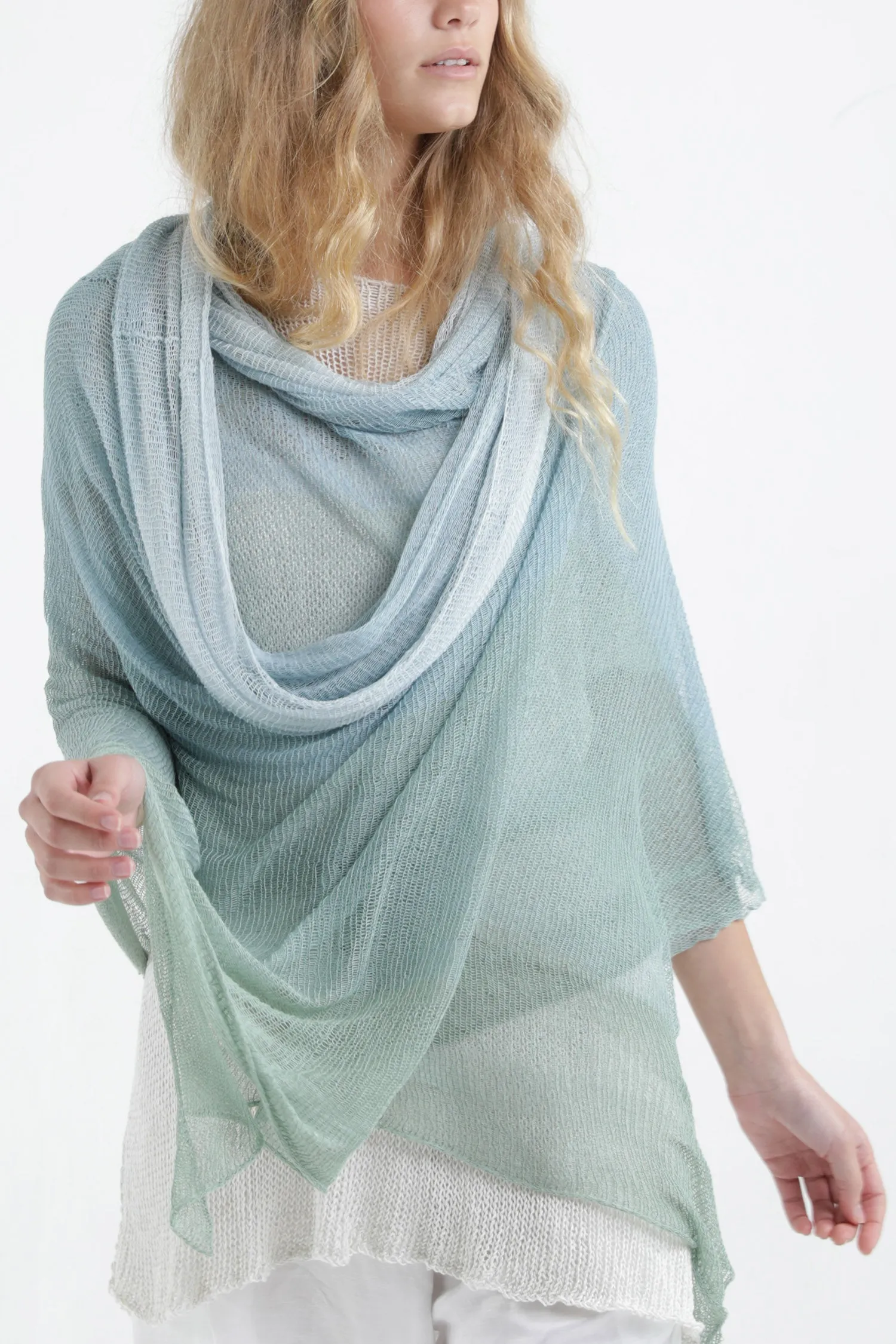 Aqvarelle Big Air Bamboo Sheer Scarf -Blue