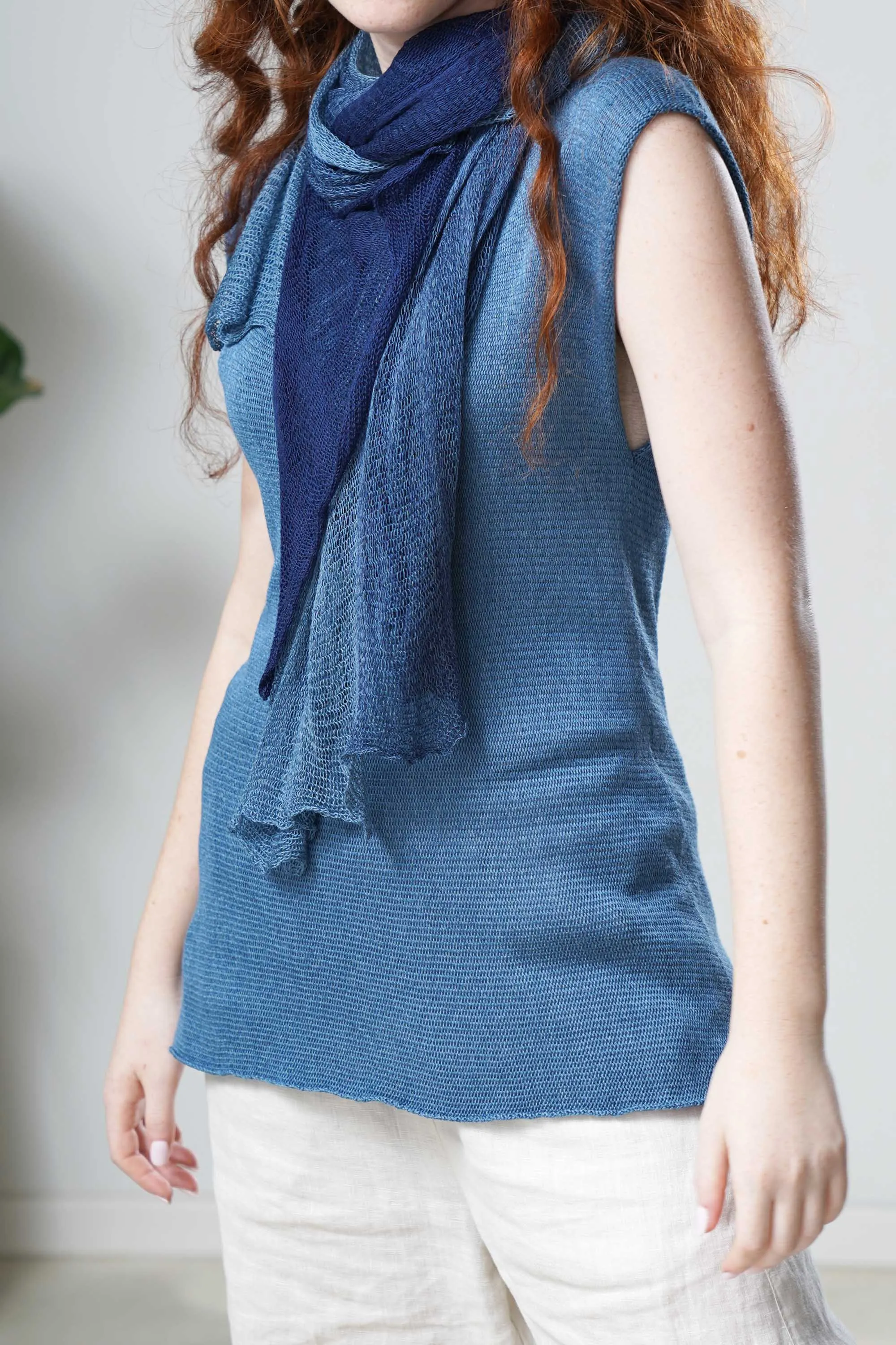 Aqvarelle Big Air Bamboo Sheer Scarf -Blue