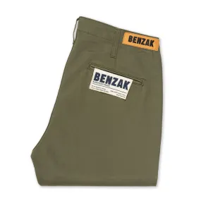 BC-04 RELAXED CHINO 8.5 oz. aged green sateen twill [CORE]