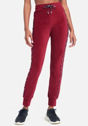 Bebe Logo Velour Jogger Pant