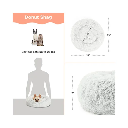 Best Friend's by Sheri - Calming Donut Dog Bed in Shag Fur