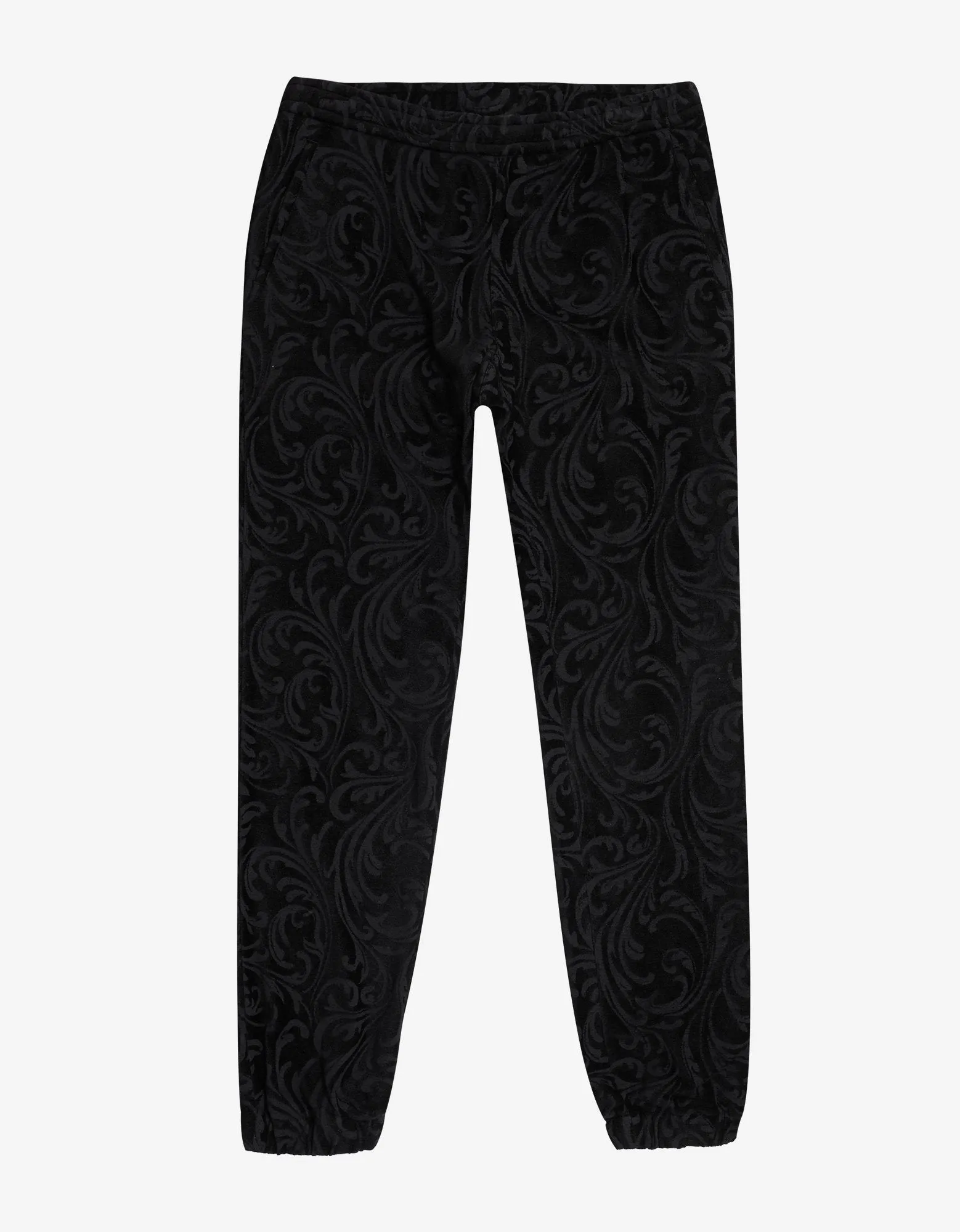 Black Velvet Baroque Sweat Pants