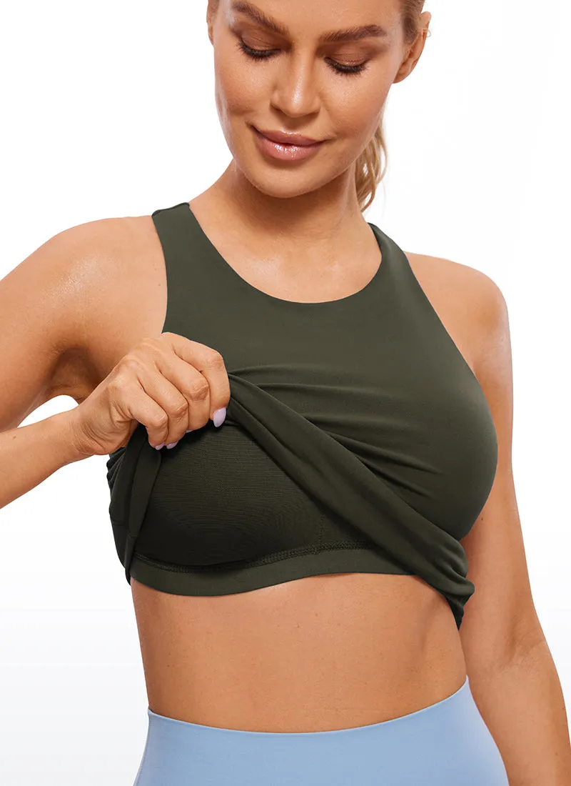 Butterluxe Hip Length Built-in Bra Tanks High Neck