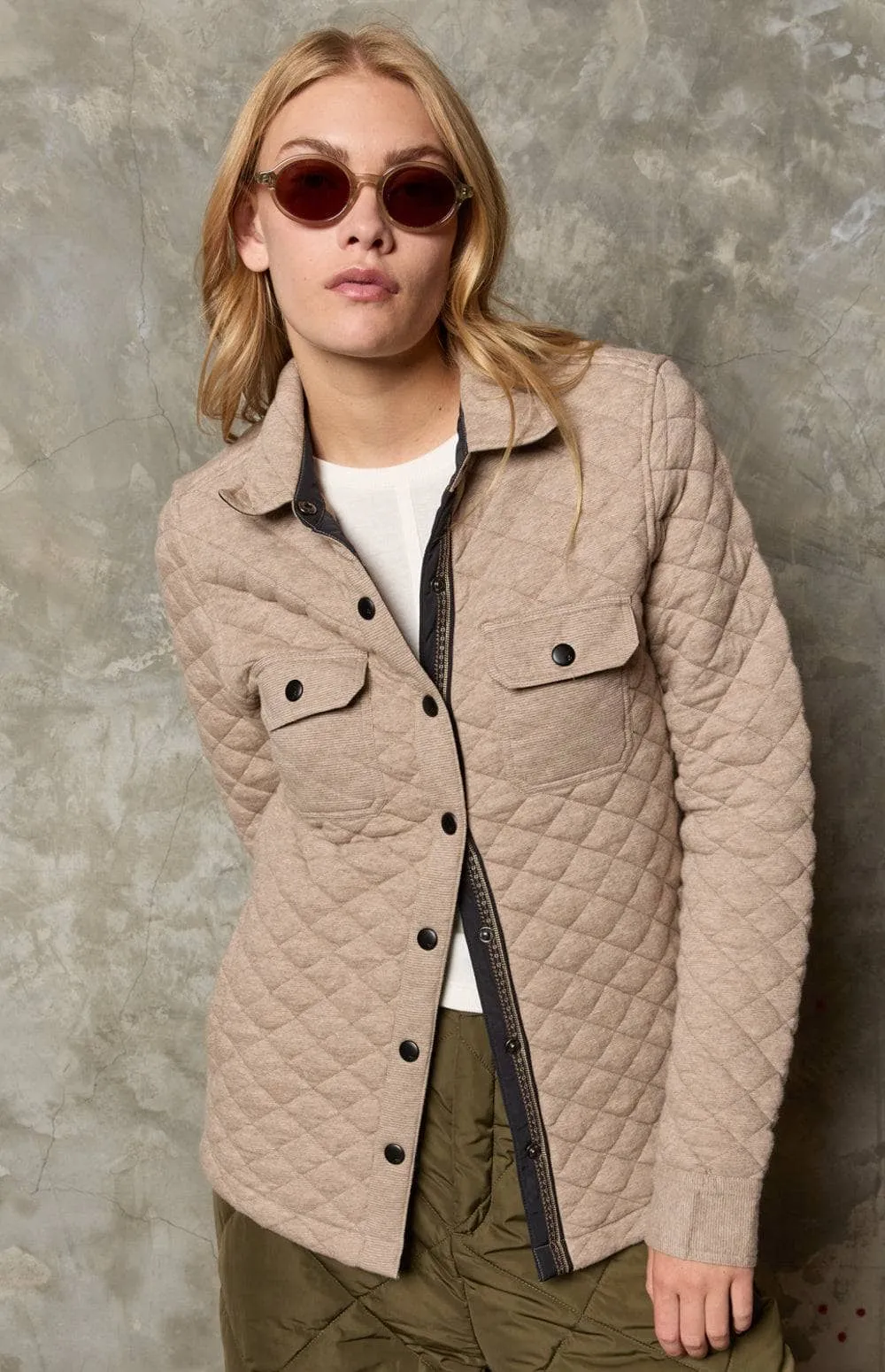 Cambria Shirt Jacket | Heather Stone