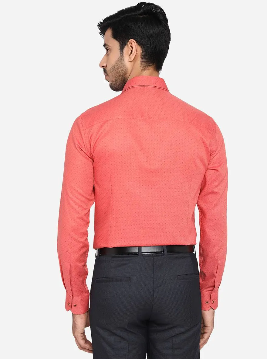 Carrot Red Solid Slim Fit Party Wear Shirt | JB Studio