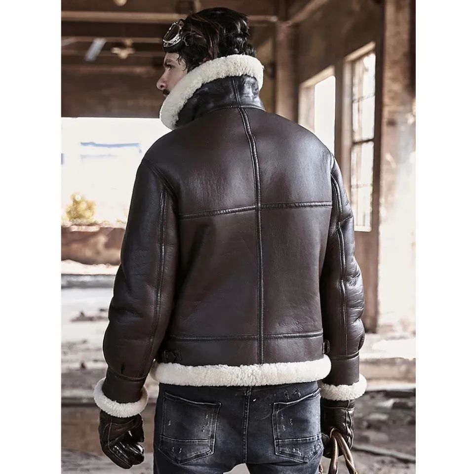 Classic B3 Sheepskin Bomber Shearling Leather Jacket