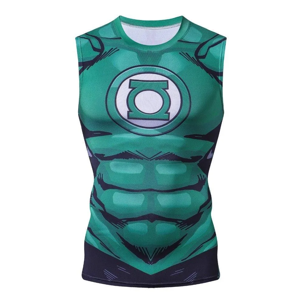 Comic Style GREEN LANTERN Compression Tank Top