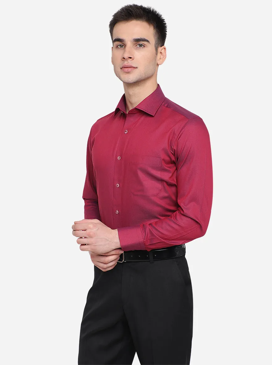 Cranberry Dobby Slim Fit Formal Shirt | Metal