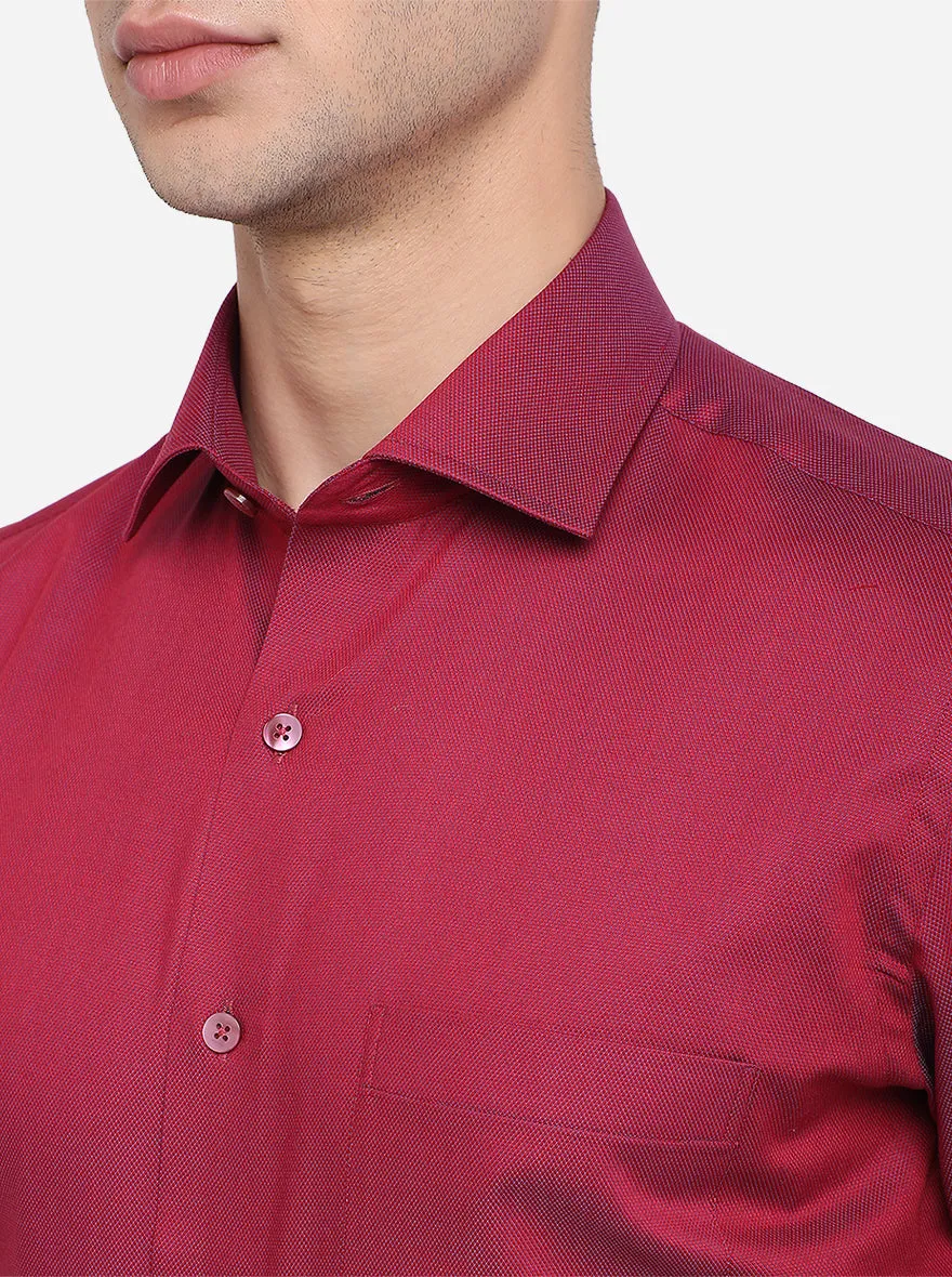 Cranberry Dobby Slim Fit Formal Shirt | Metal