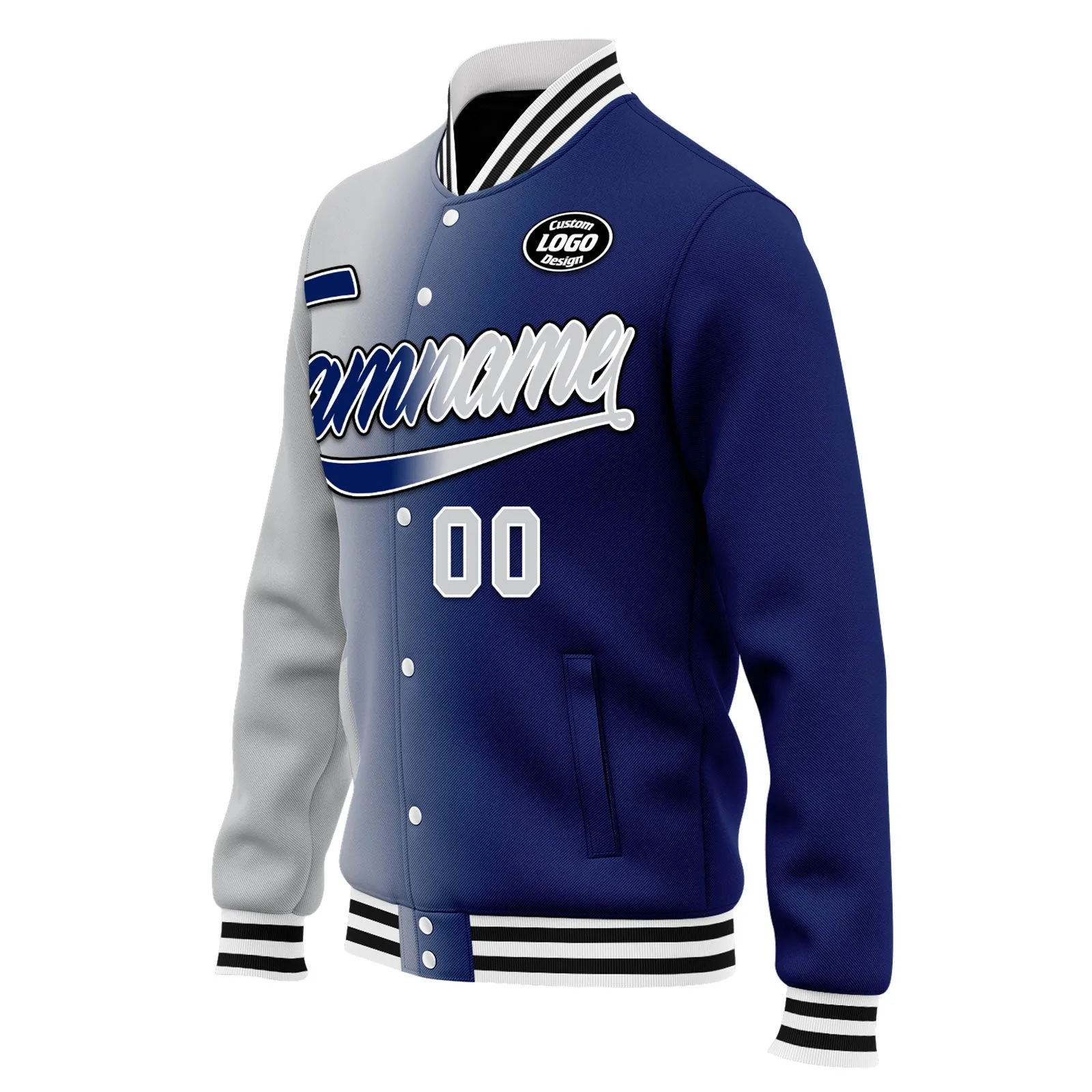 Custom Gradient Fashion Jacket Bomber Full-Snap Varsity Letterman Personalized Jacket FZ005-D028015-15