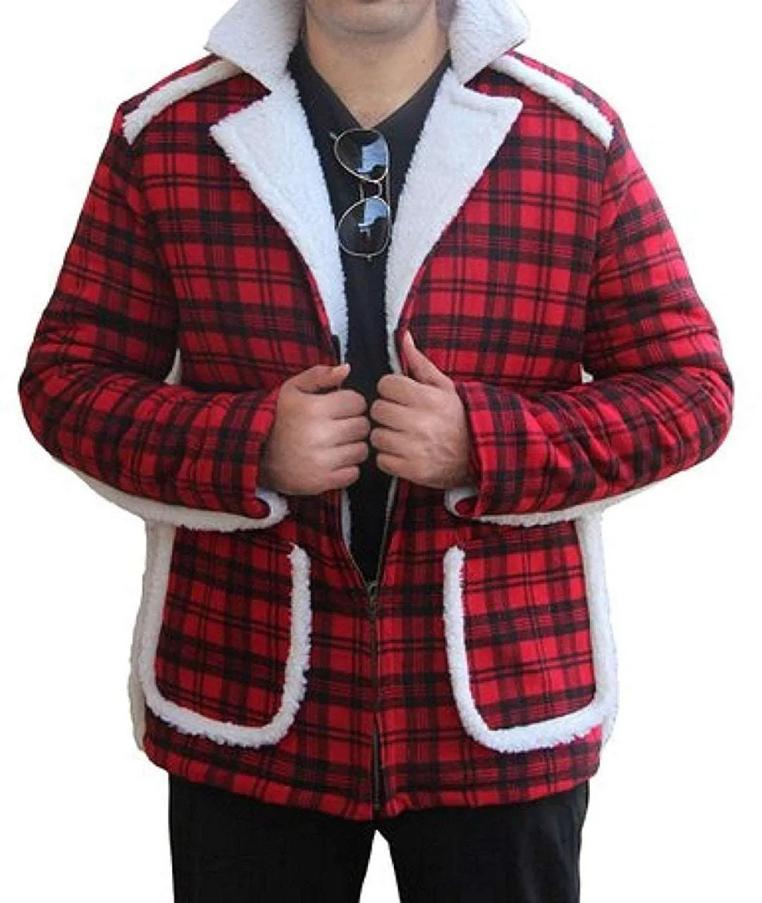 Dead Pool Ryan Reynolds Red Shearling Jacket