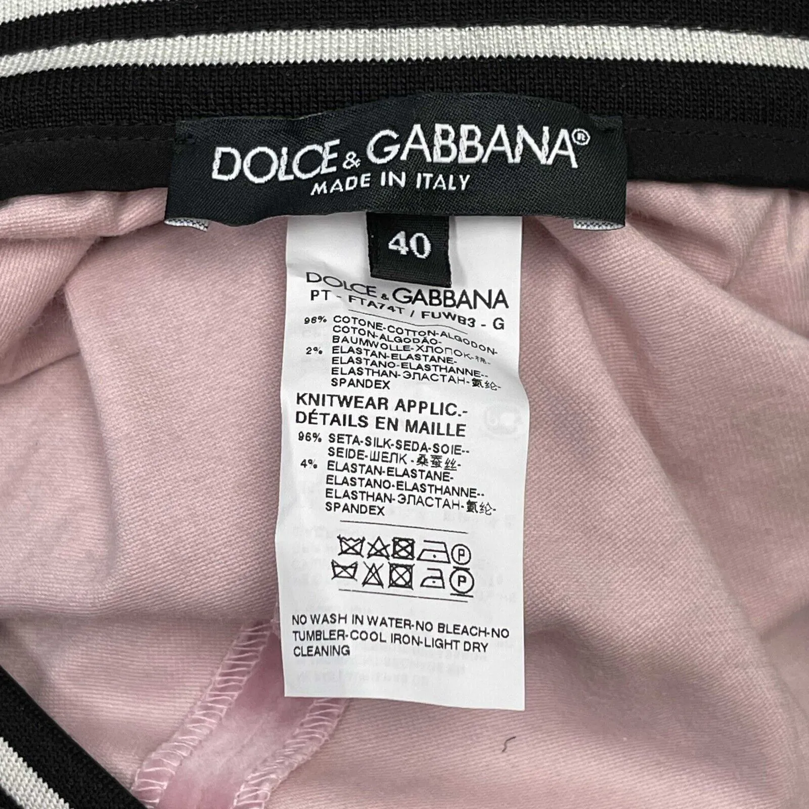 Dolce & Gabbana Queen Of My Life Fashion Devotion Velvet Sweatpants Pink Black 40/US 6