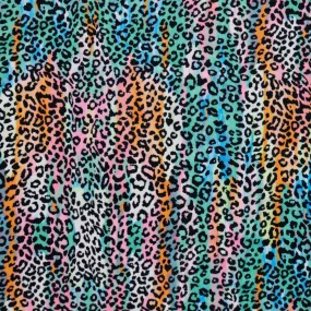 FS1128 Colour Burst Leopard Velvet Stretch Knit Fabric