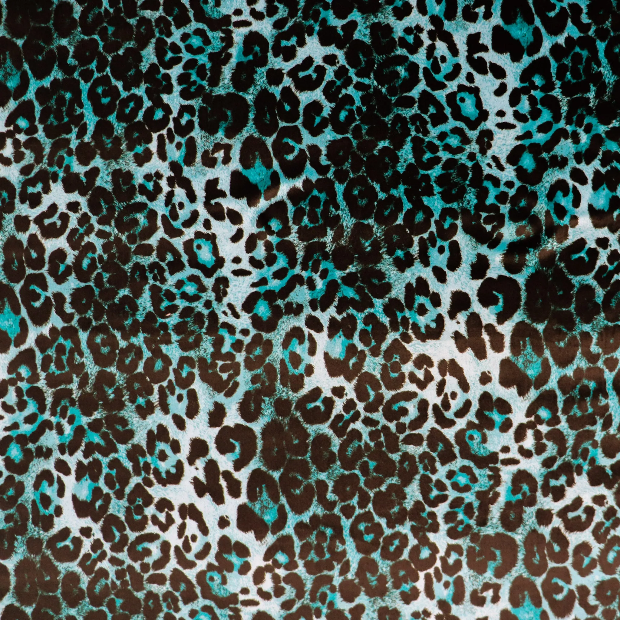 FS1131 Teal Leopard Velvet Stretch Knit Fabric