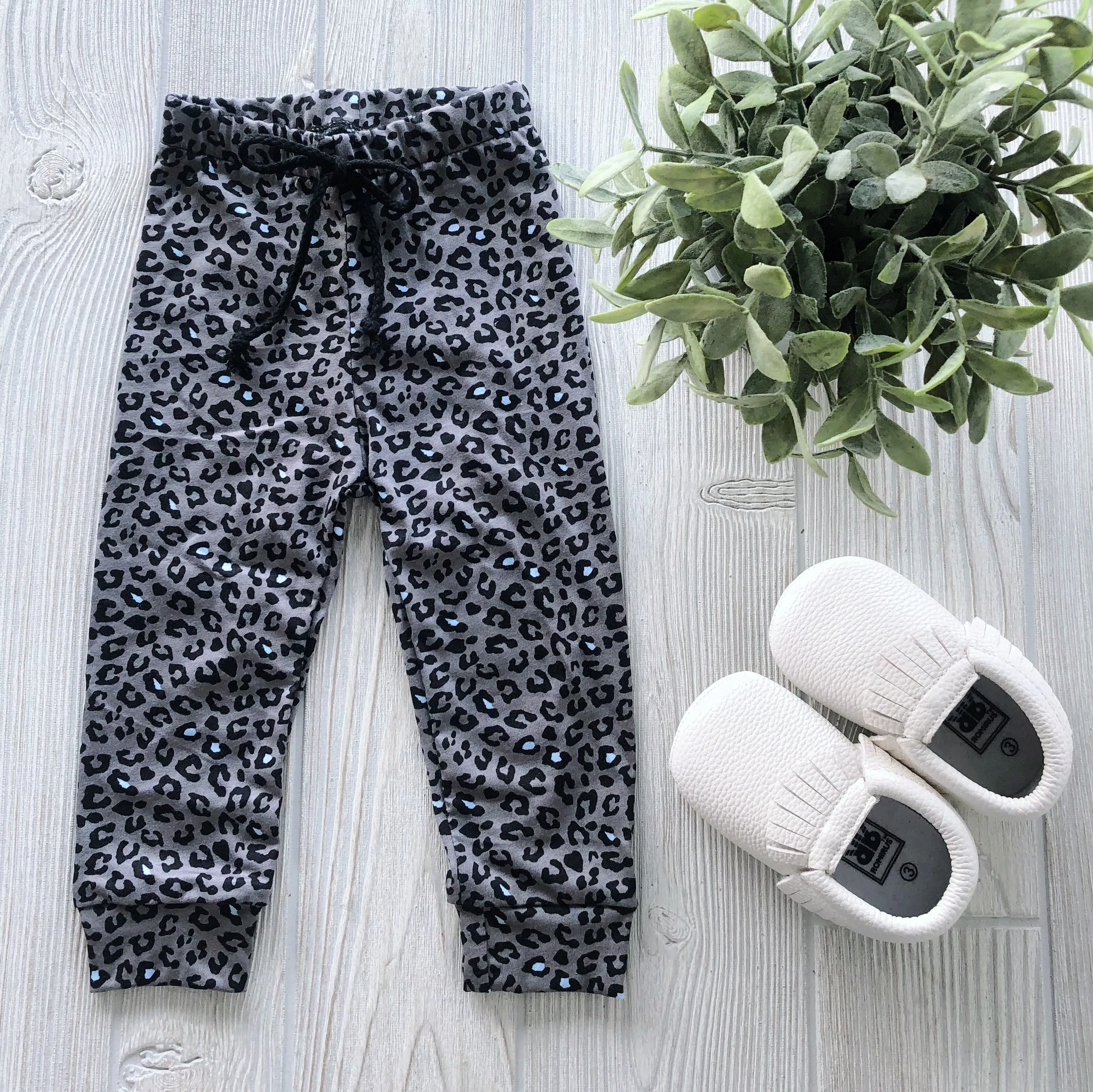 Graphite Leopard Kids Joggers