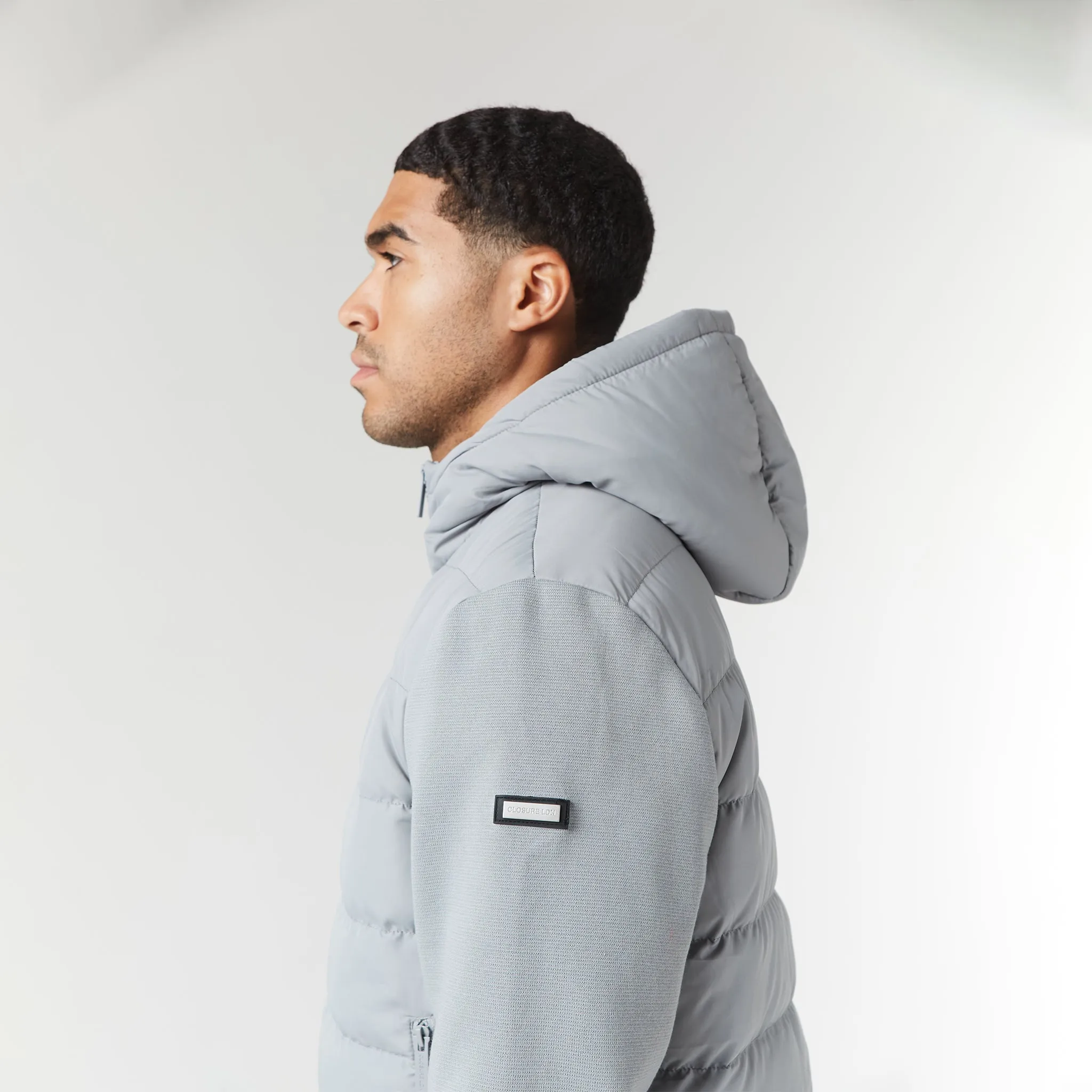 Hooded Hybrid Jacket | Ice Grey