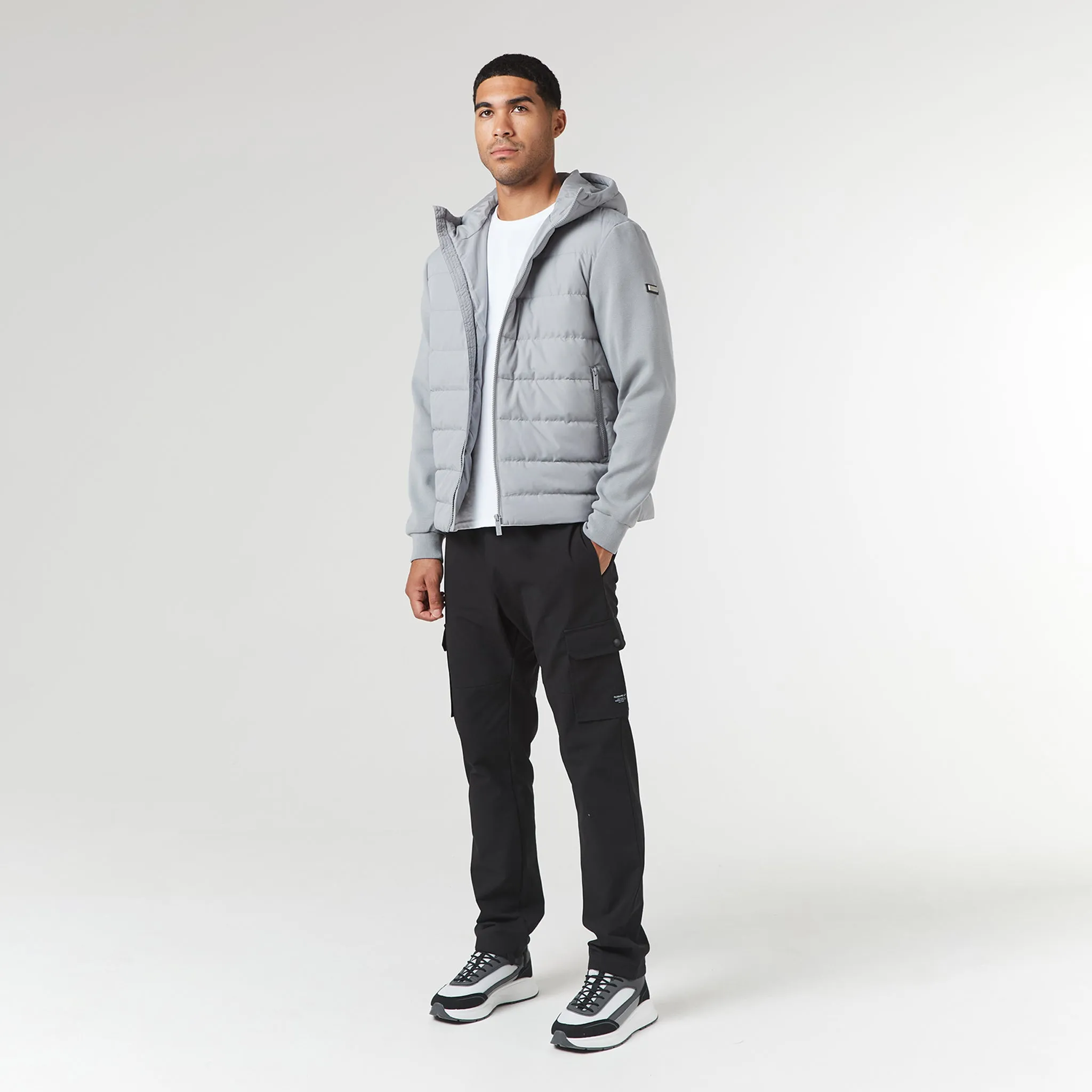 Hooded Hybrid Jacket | Ice Grey