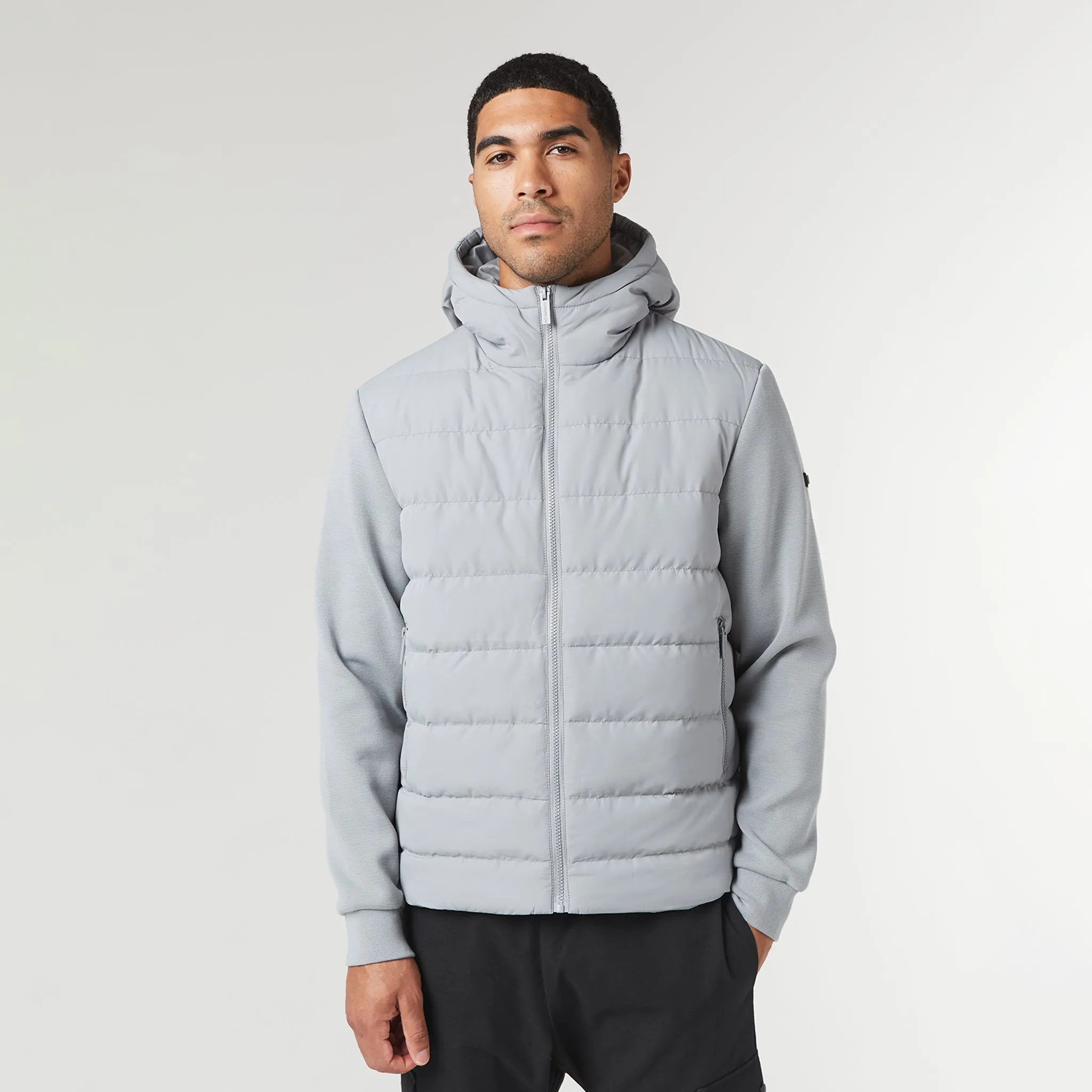 Hooded Hybrid Jacket | Ice Grey