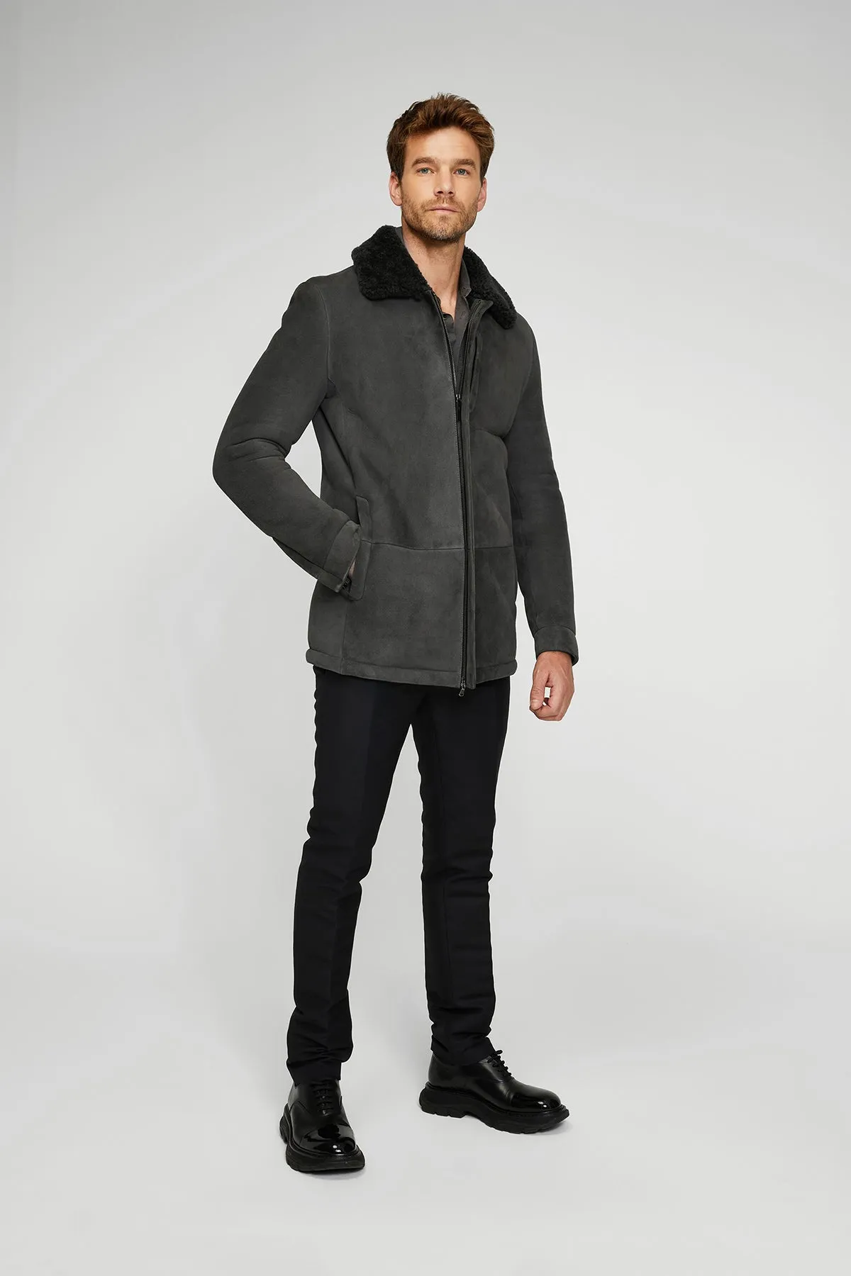 Joseph - Anthracite Shearling Coat