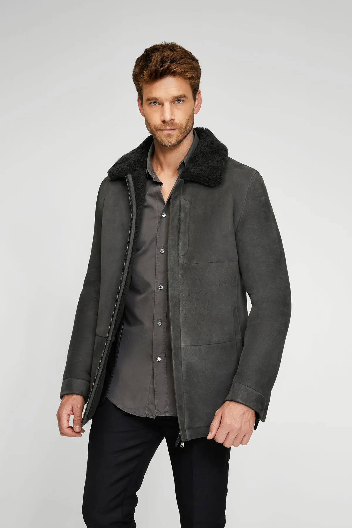 Joseph - Anthracite Shearling Coat