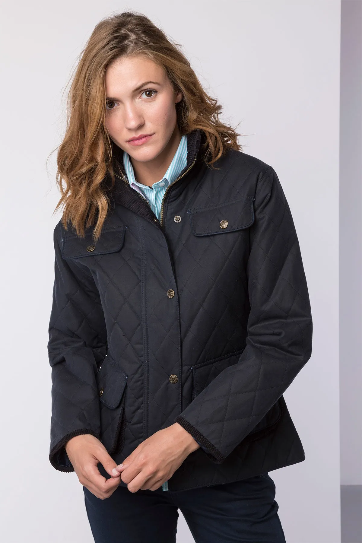 Ladies Diamond Quilted Wax Jacket