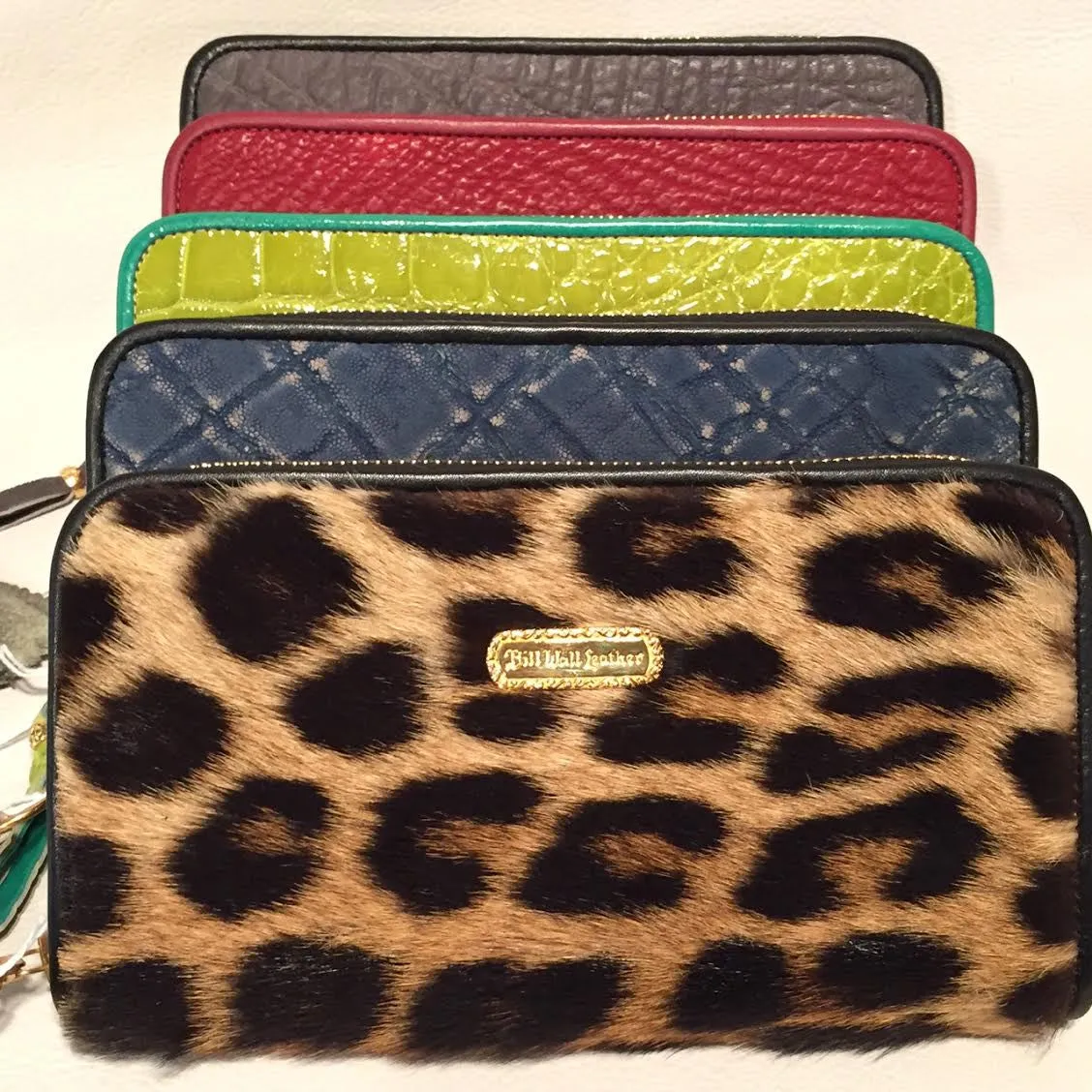 Large Zipper Wallet in Vintage Leopard Fur 50  years old