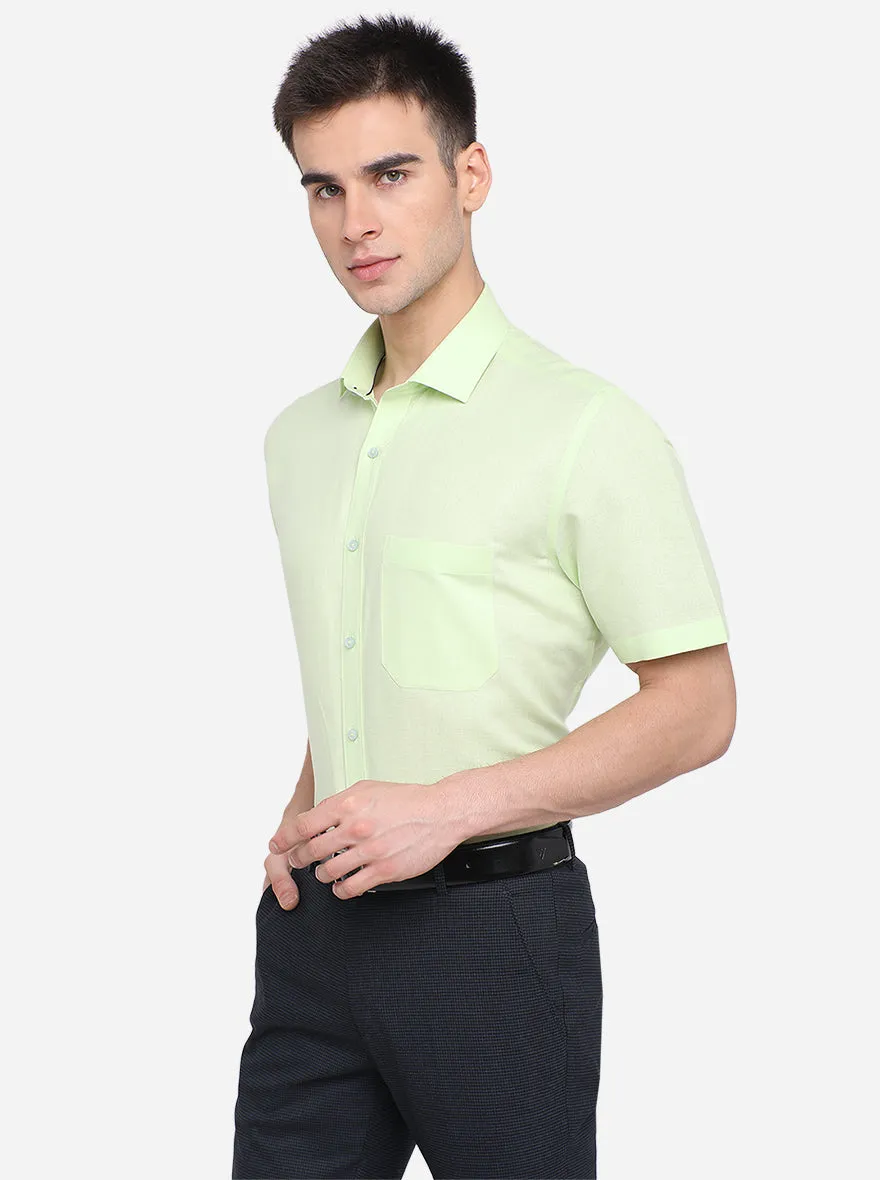 Lemon Solid Regular Fit Formal Shirt | Greenfibre