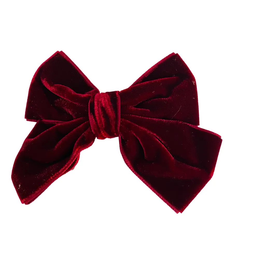 Meia Pata Double Velvet Hair Bow