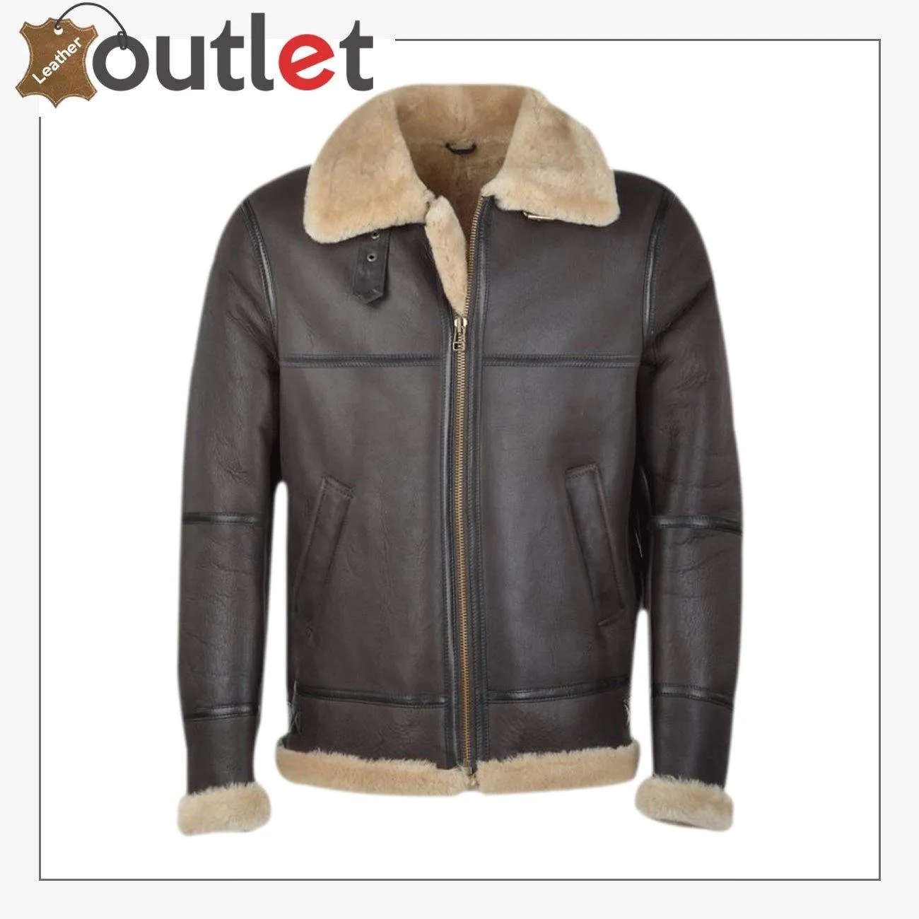 Men Dark Brown RAF Shearling Jacket