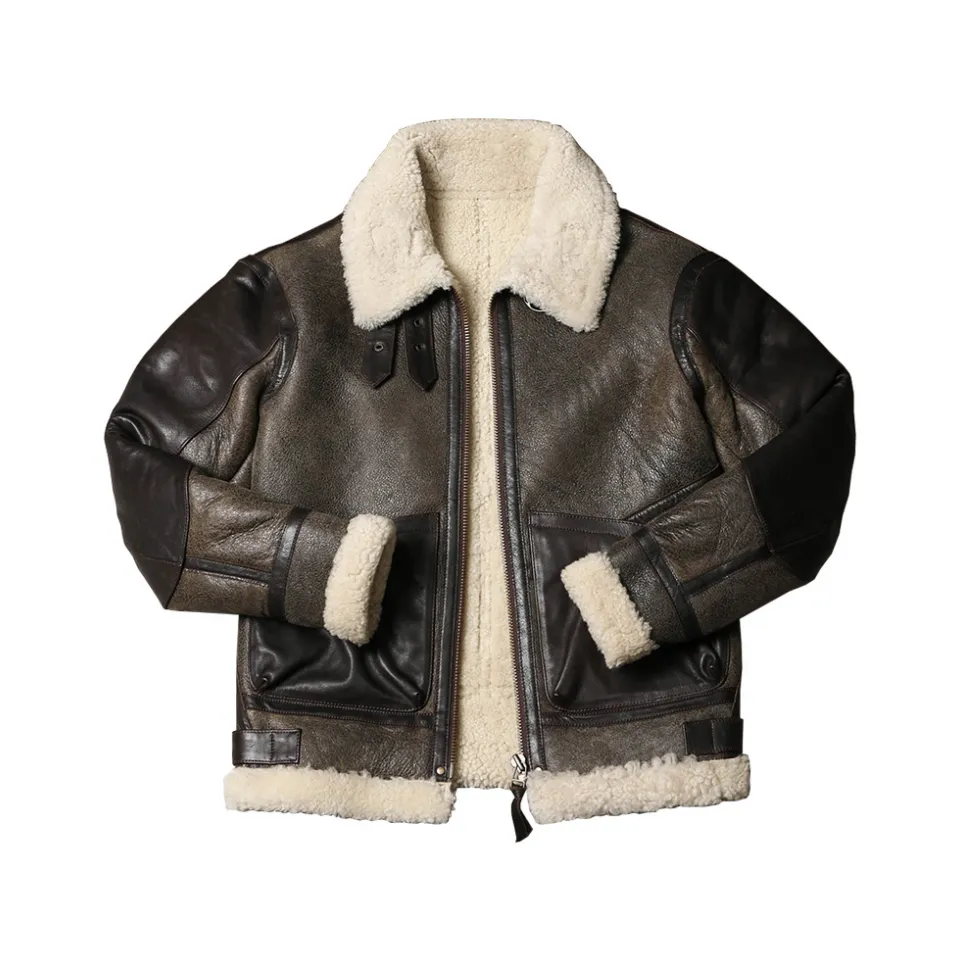 Men's B3 Shearling Jacket Black Brown