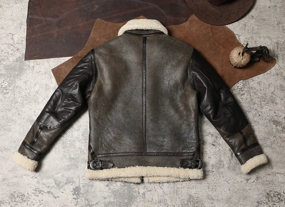 Men's B3 Shearling Jacket Black Brown