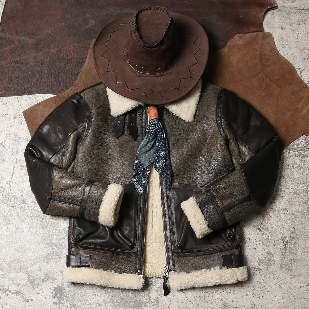 Men's B3 Shearling Jacket Black Brown