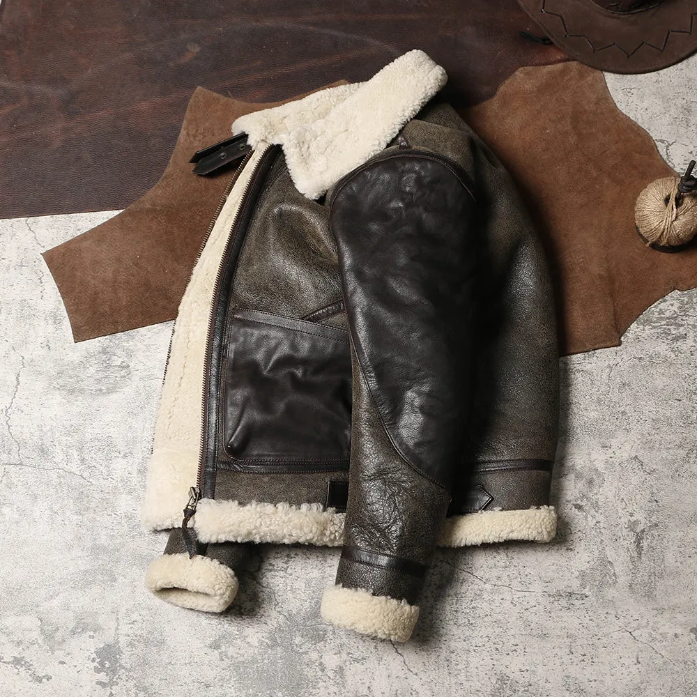 Men's B3 Shearling Jacket Black Brown