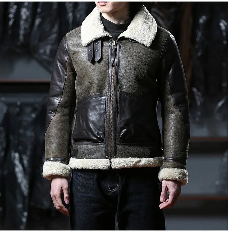 Men's B3 Shearling Jacket Black Brown