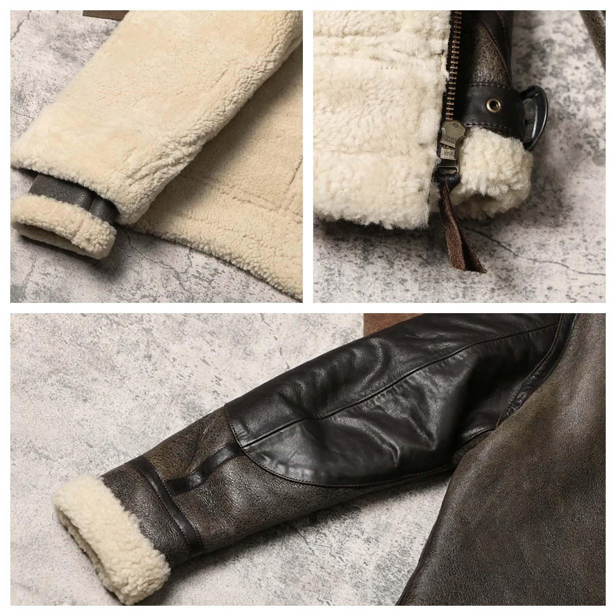 Men's B3 Shearling Jacket Black Brown