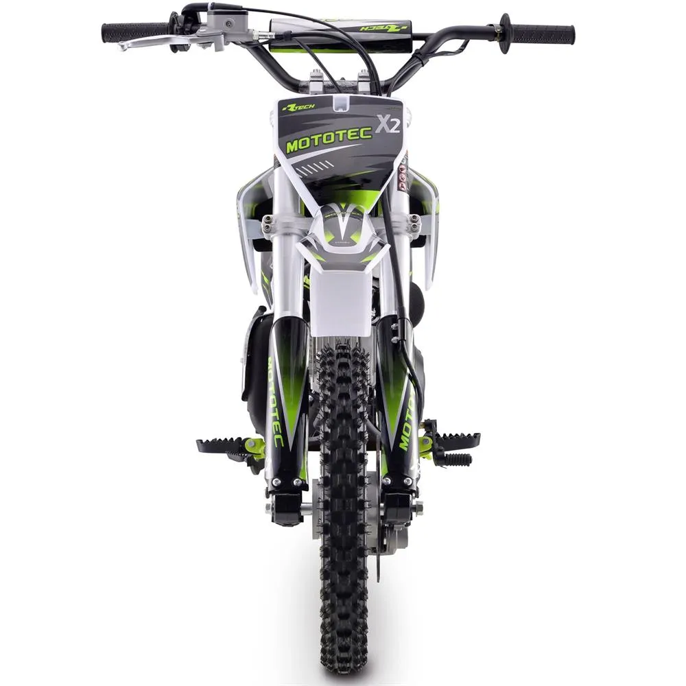 MotoTec X2 110cc 6.7HP 4 Stroke Green Gas Powered Dirt Bike