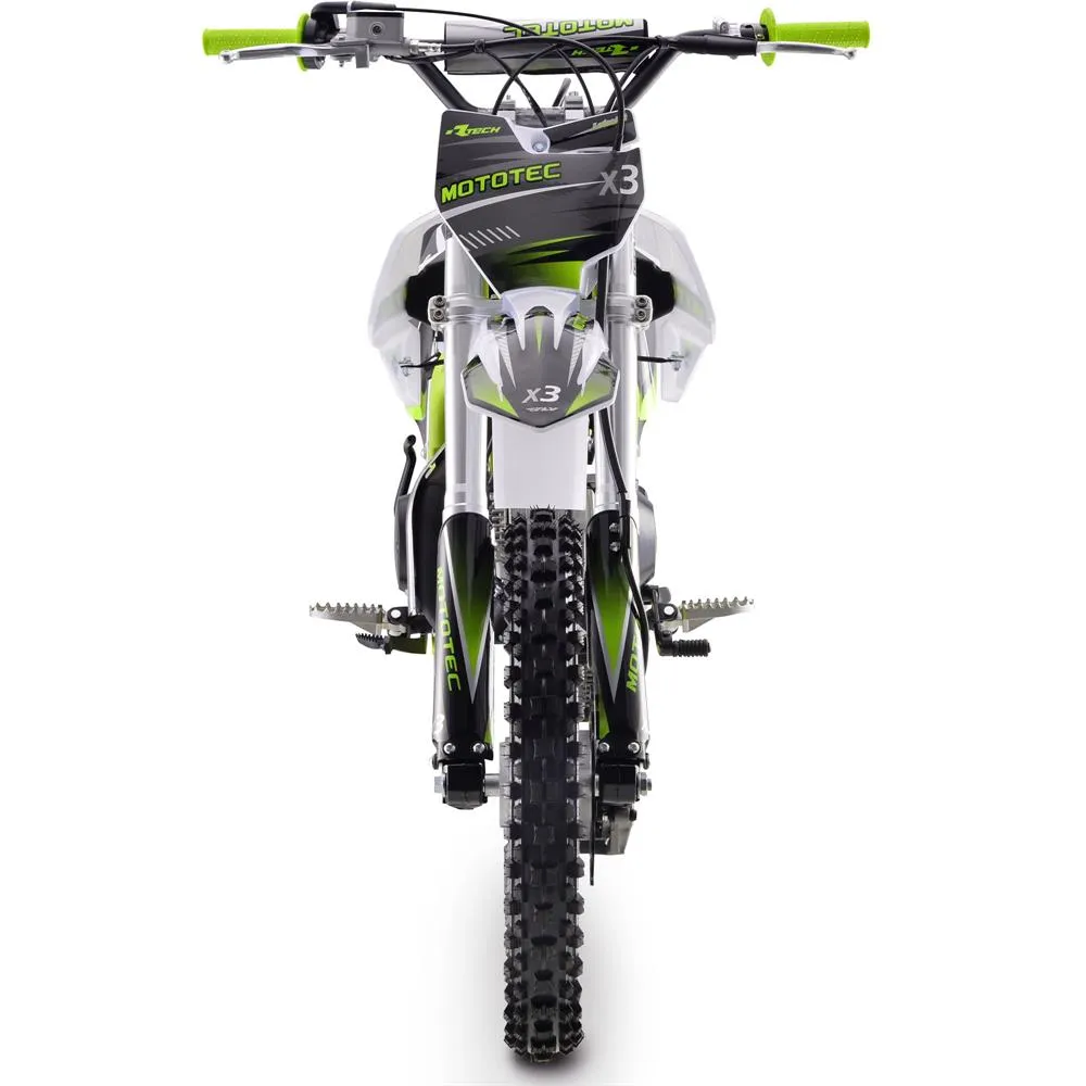 MotoTec X3 125cc 8.3HP 4 Stroke Green Gas Powered Dirt Bike