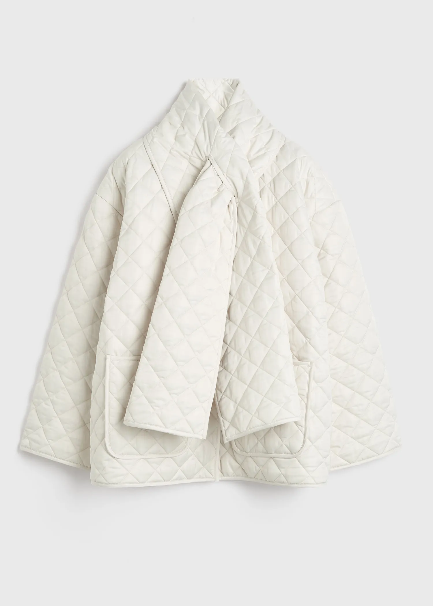 Quilted scarf jacket winter white