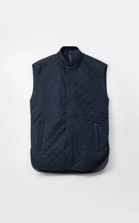 QUILTED SLEEVELESS JACKET NAVY