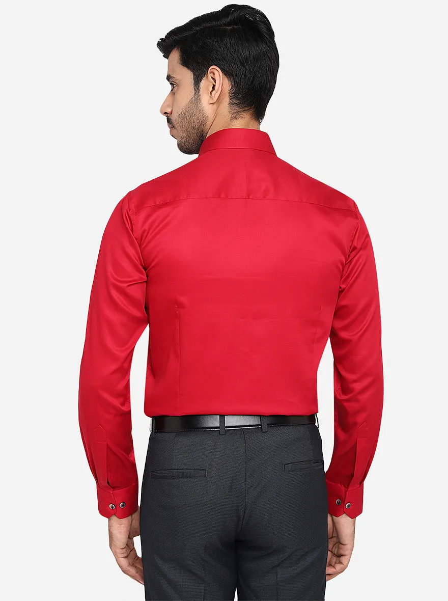 Red Solid Slim Fit Party Wear Shirt | Wyre