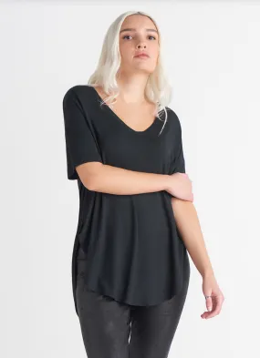 Rounded Hem Tee - Black