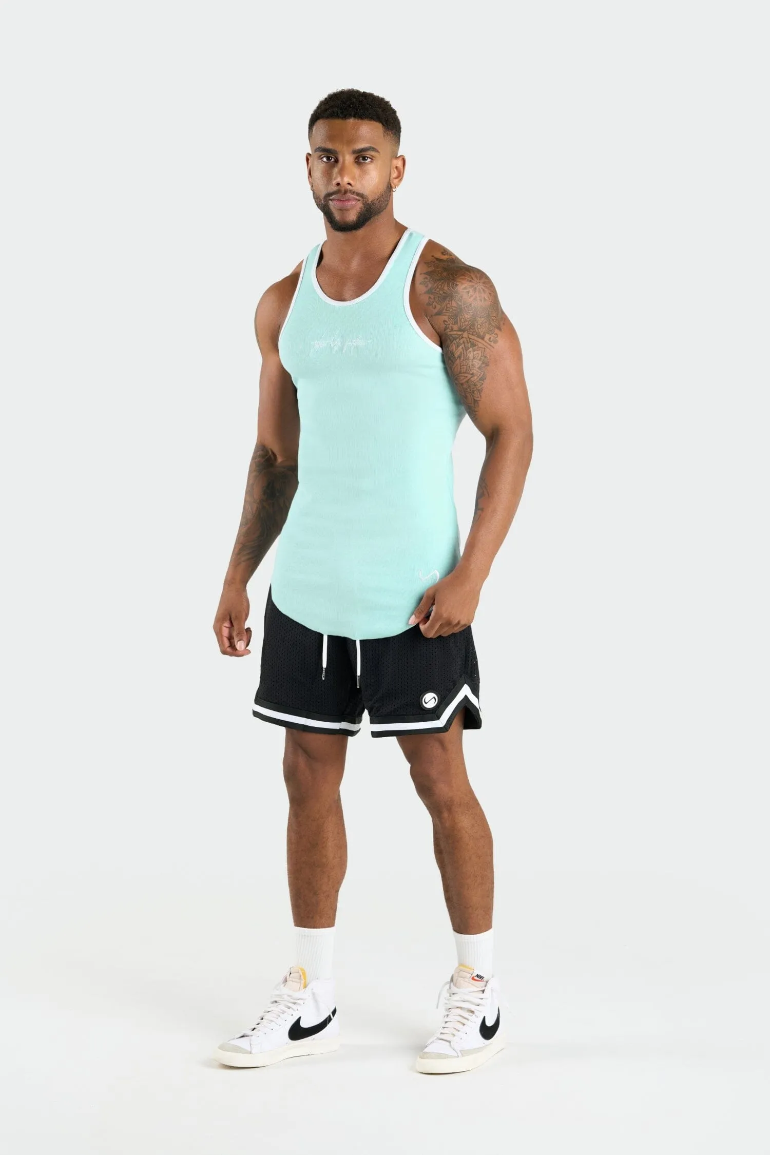 Script Ribbed Relaxed Fit Tank