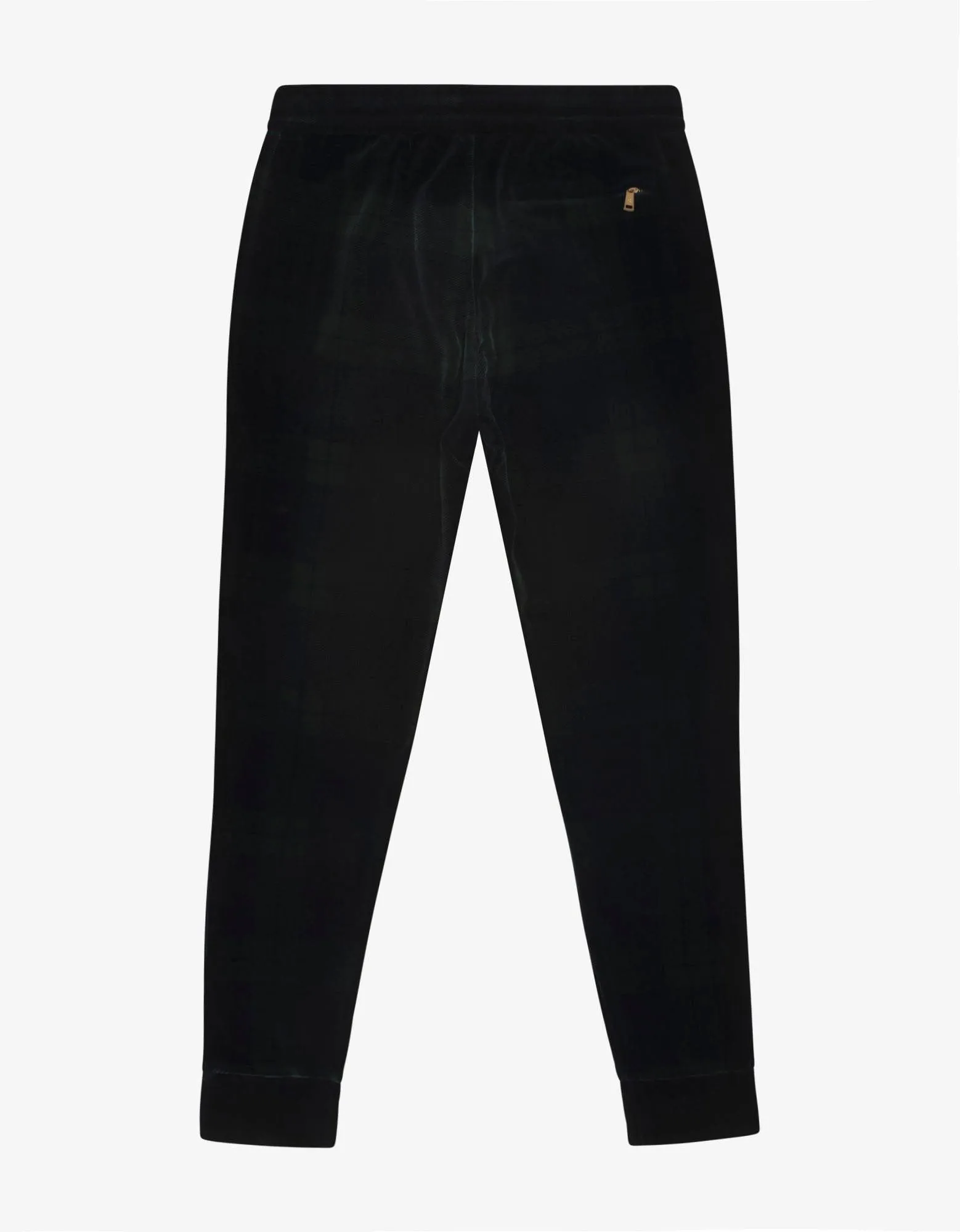 Tartan Print Velvet Track Pants