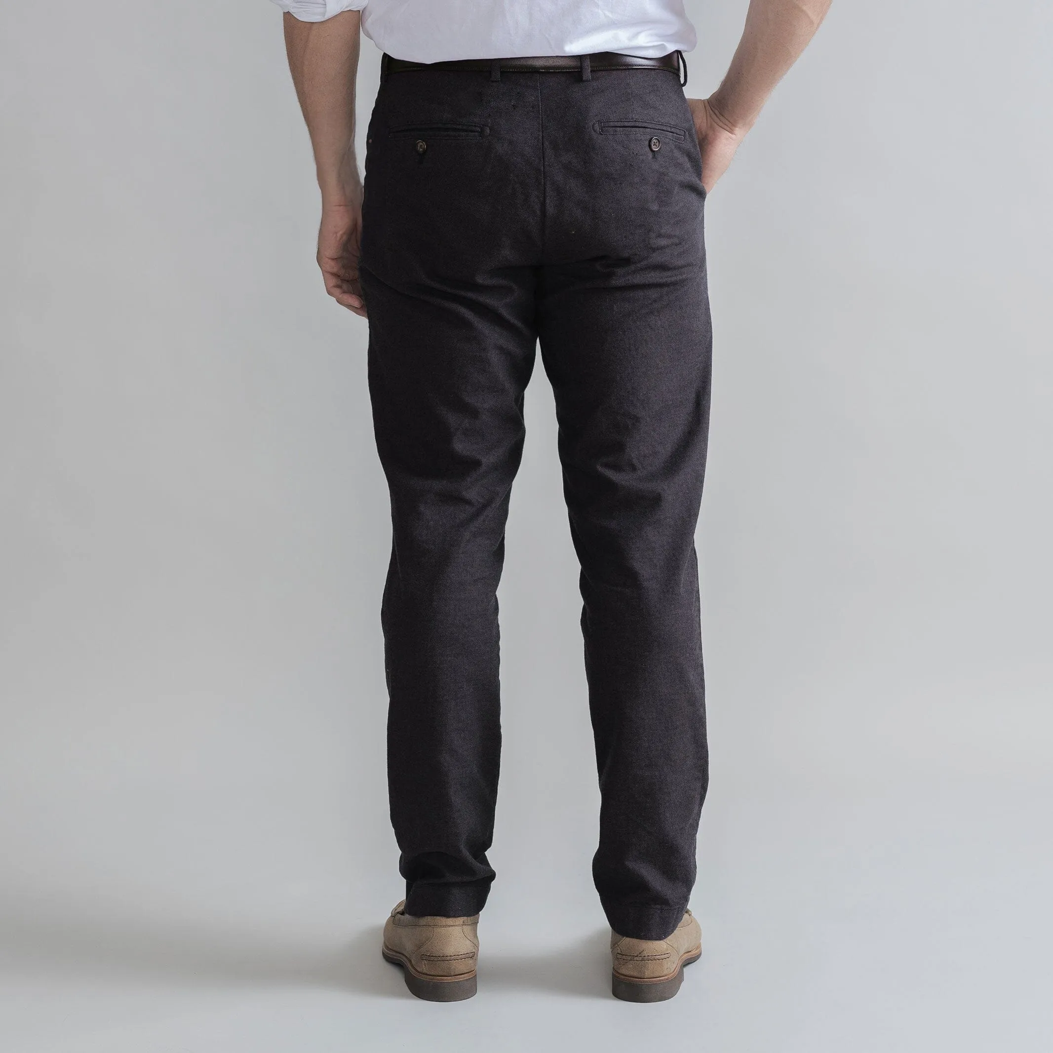 The Dark Brown Brushed Cotton Richmond Dress Chino Custom Pant