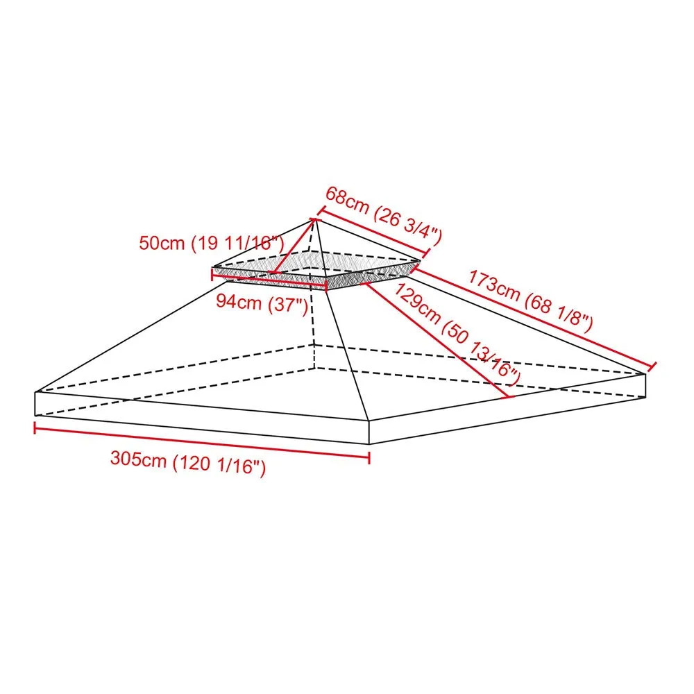 TheLAShop 10x10 ft Dual-tier Gazebo Canopy Replacement Top