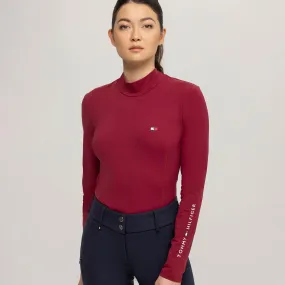 Tommy Hilfiger Virginia High Neck Base Layer - Rouge