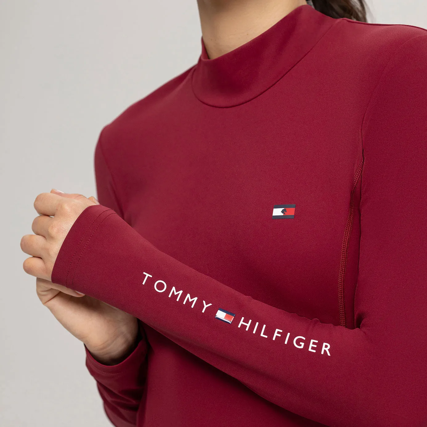 Tommy Hilfiger Virginia High Neck Base Layer - Rouge