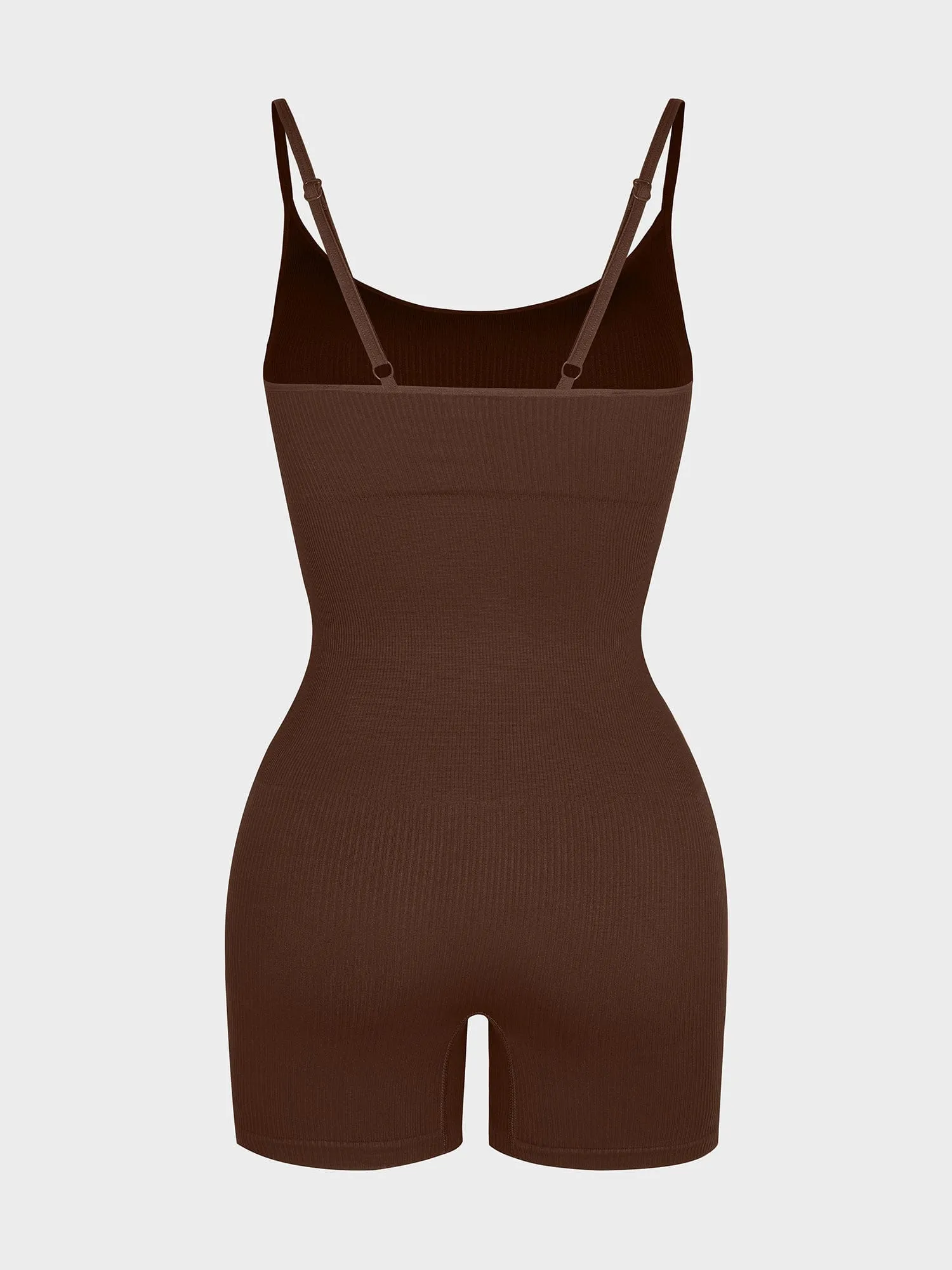 Wholesale Eco-friendly🌿 Seamless Ribbed Tank Shapewear Romper with Adjustable Straps