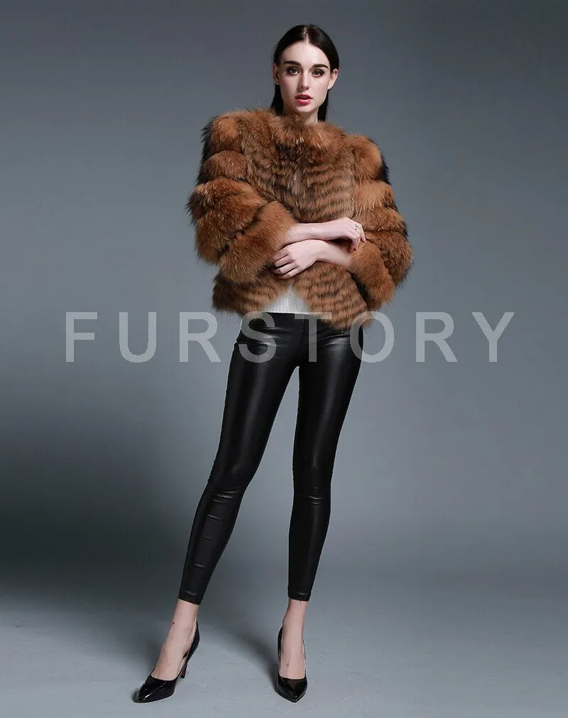 Women's Genuine Raccoon Fur Coat Women Full Sleeve Winter jacket Female 151166