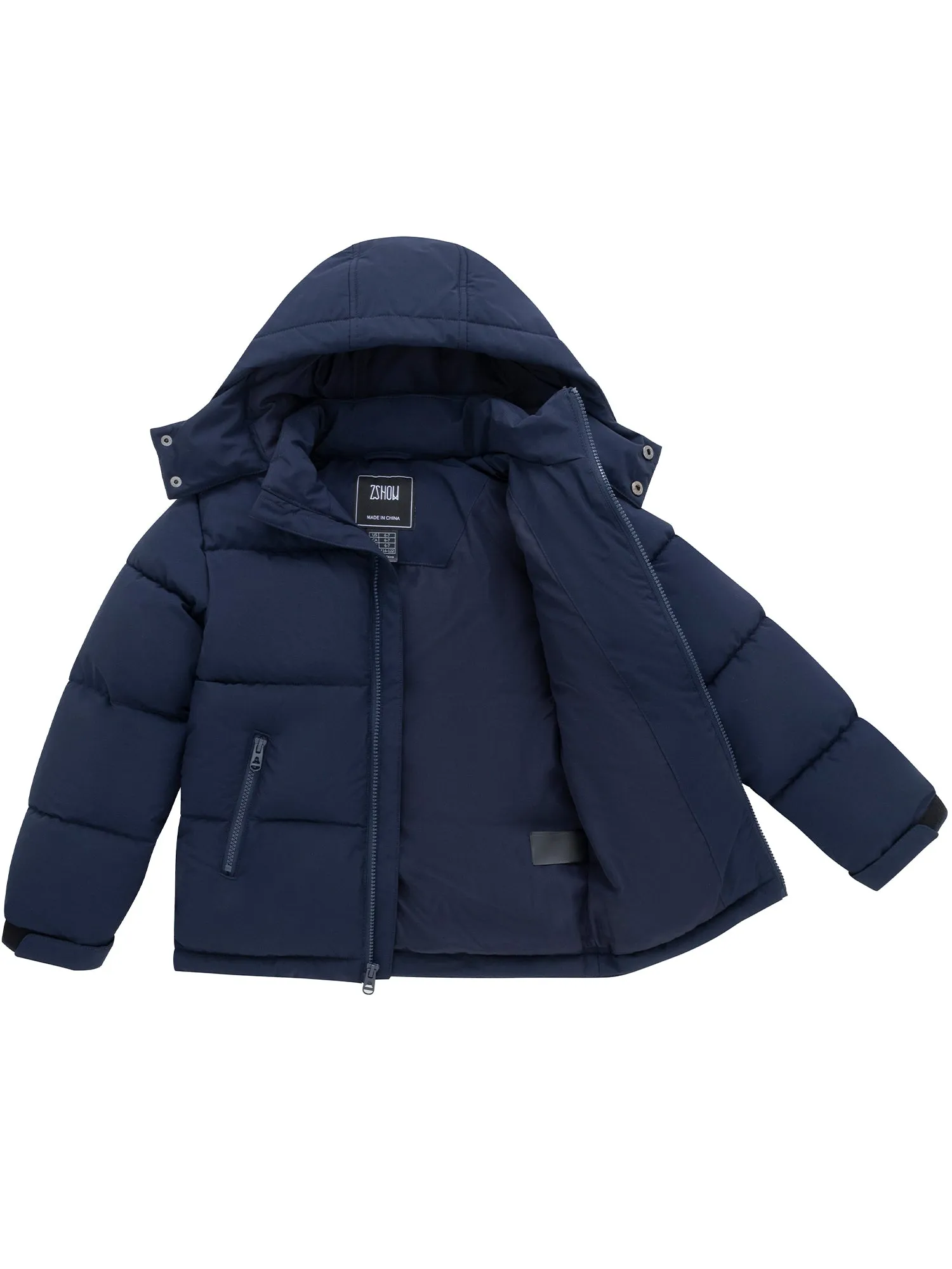 ZSHOW Boy's Jacket Quilted Winter Coat Water Resistant Windproof Puffer Jacket with Hood